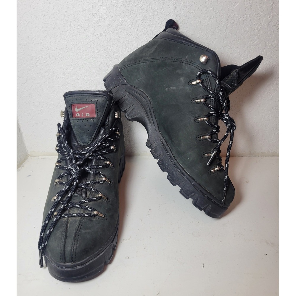 Vintage 90's Black Leather Nike Air ACG Hiking Boots, Women's Size 7.5 - Picture 3 of 10